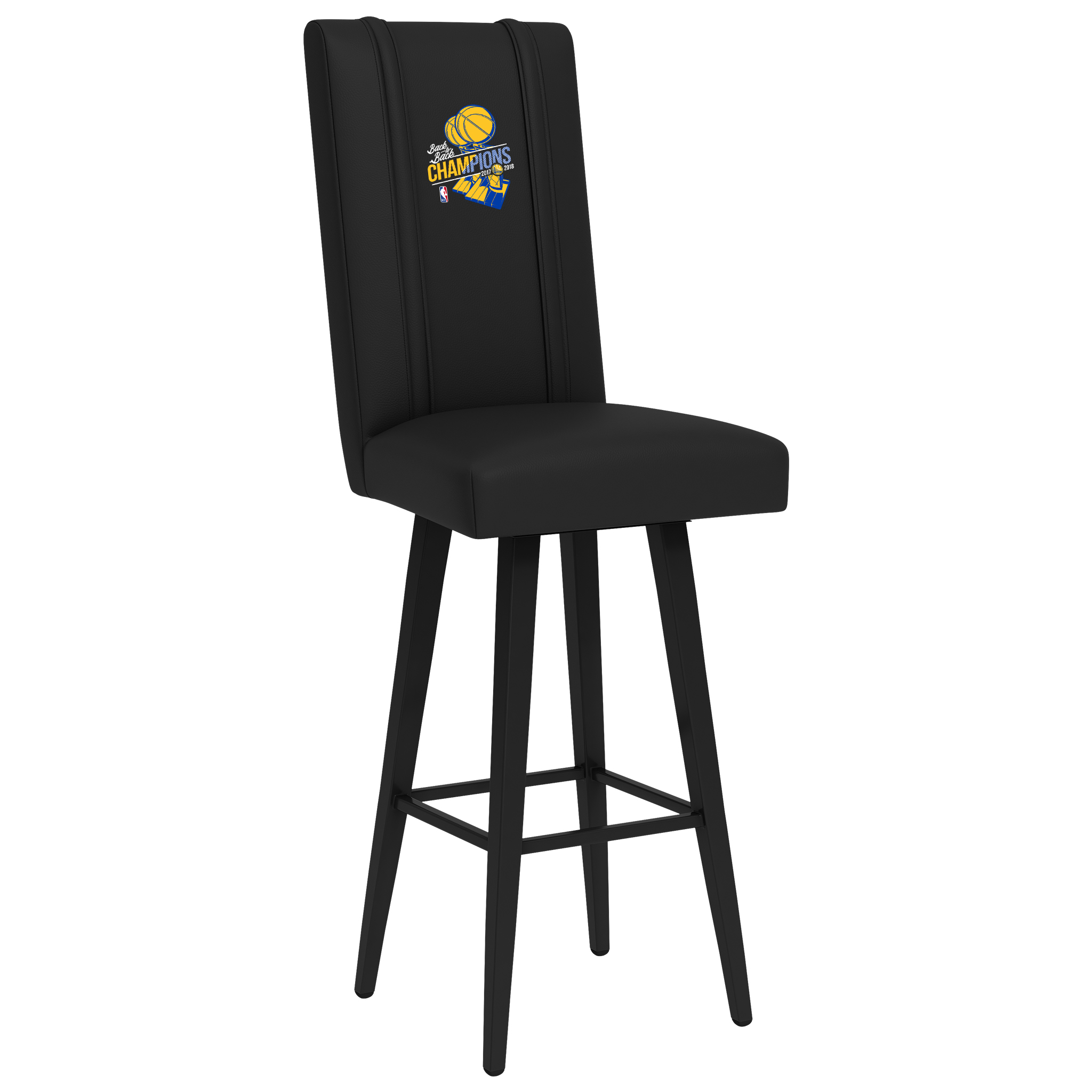 Golden State Warriors Swivel Bar Stool With Golden State Warriors 2018 Champions Logo Panel