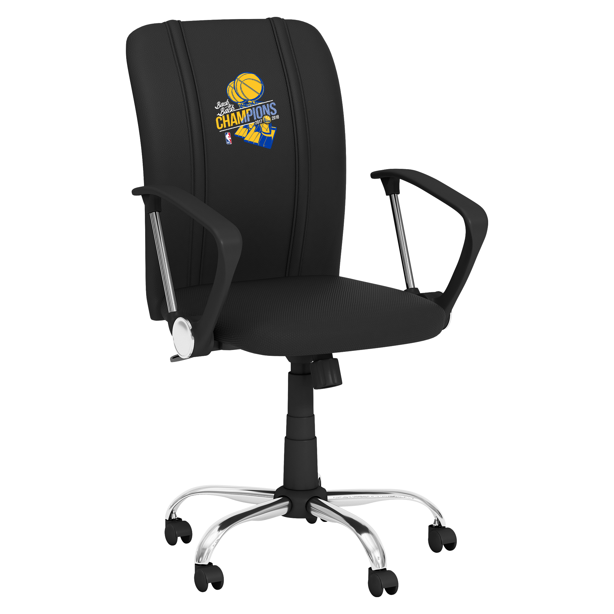 Golden State Warriors Curve Task Chair with Golden State Warriors 2018 Champions Logo Panel
