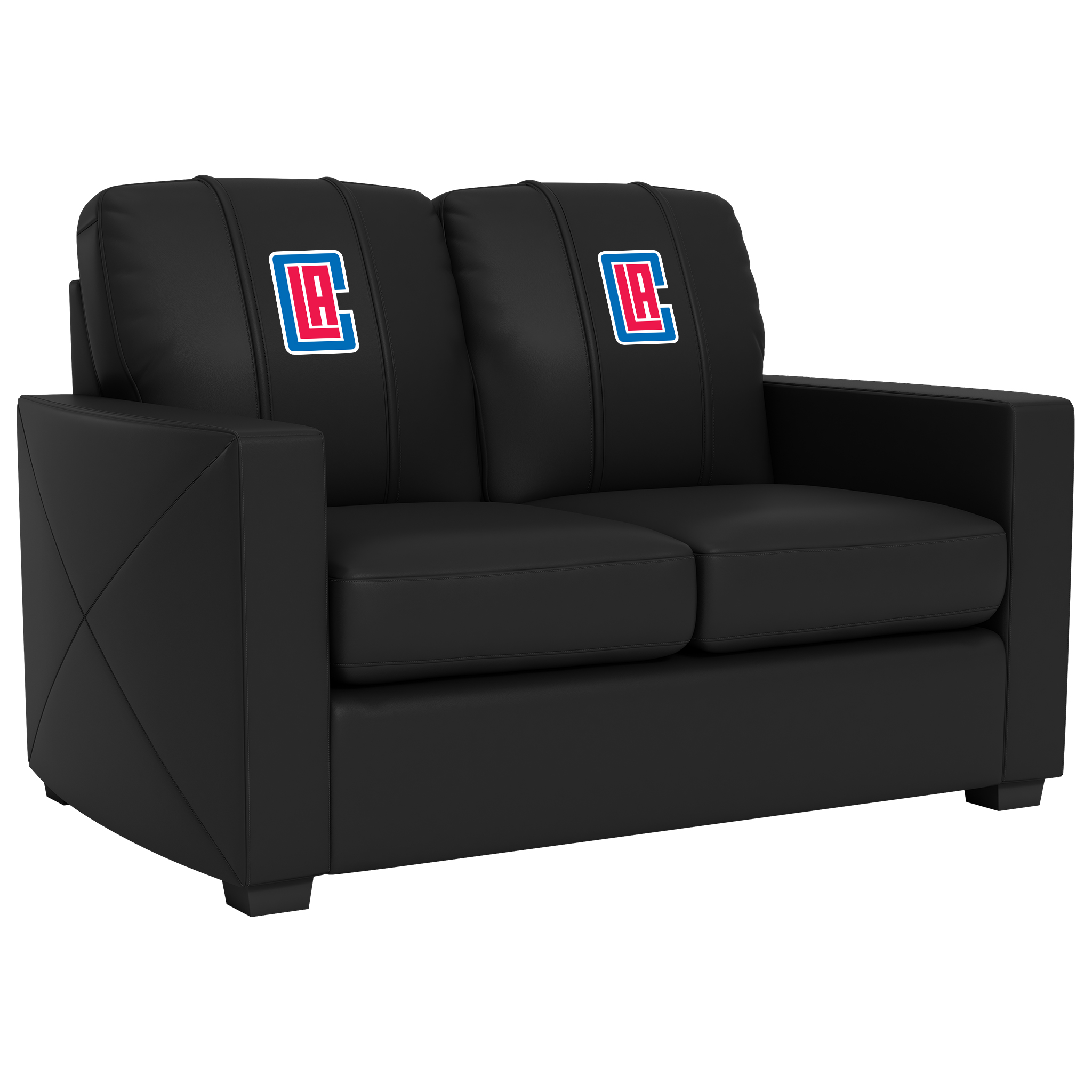 Los Angeles Clippers Silver Loveseat with Los Angeles Clippers Secondary