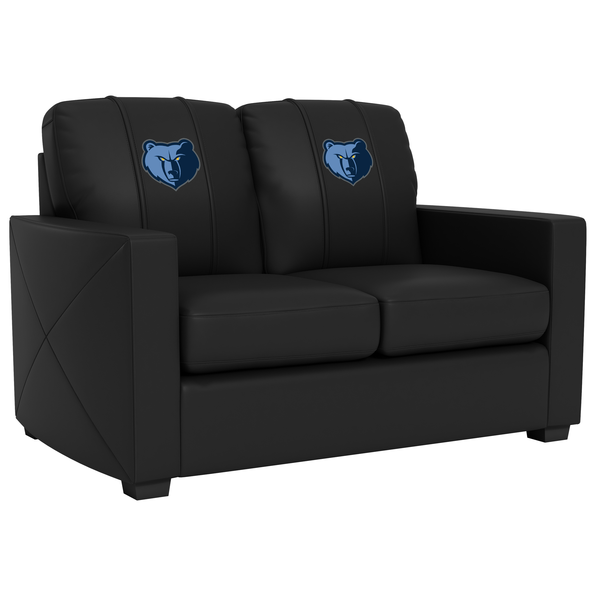 Memphis Grizzlies  Silver Loveseat with Memphis Grizzlies Primary Logo