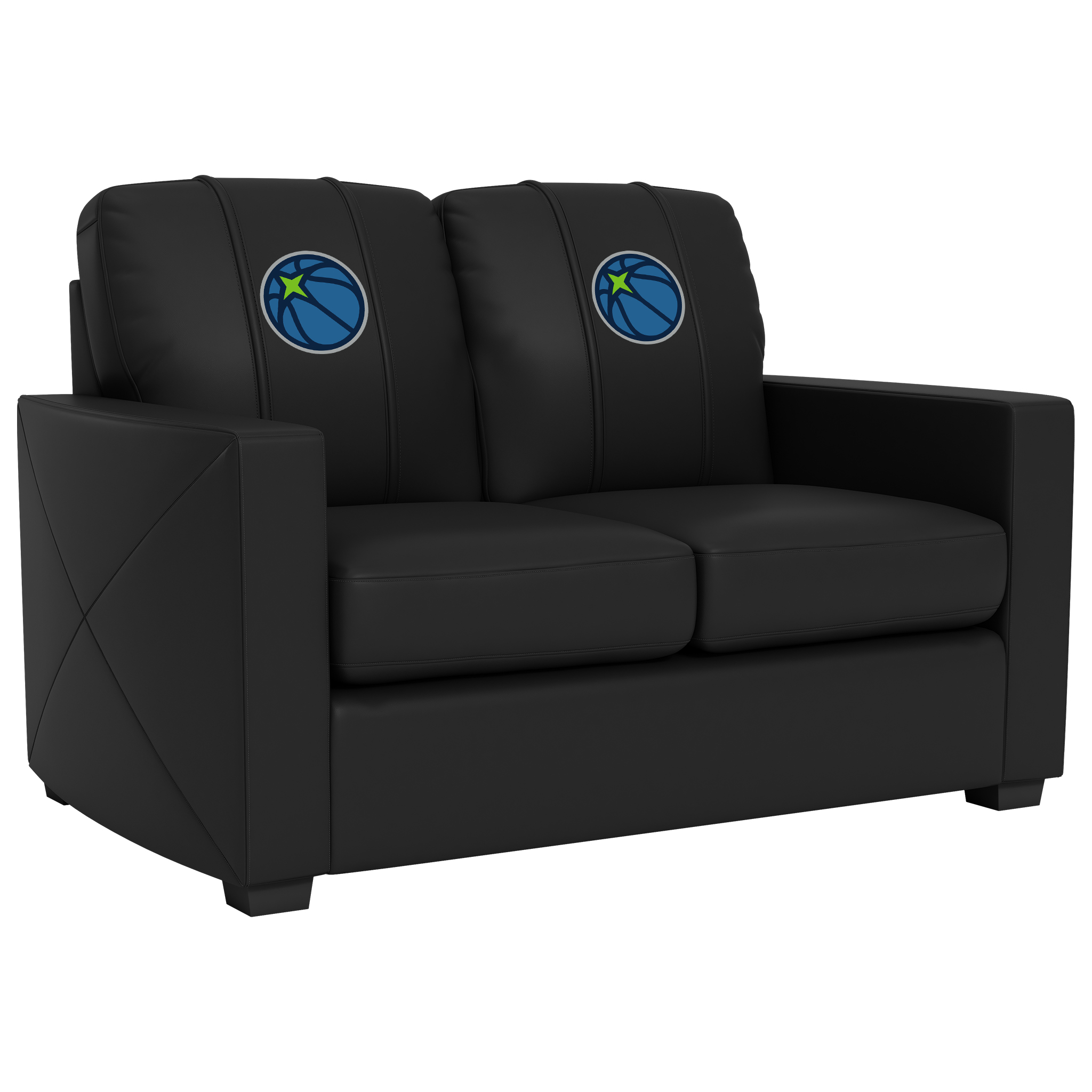 Minnesota Timberwolves  Silver Loveseat with Minnesota Timberwolves Secondary Logo
