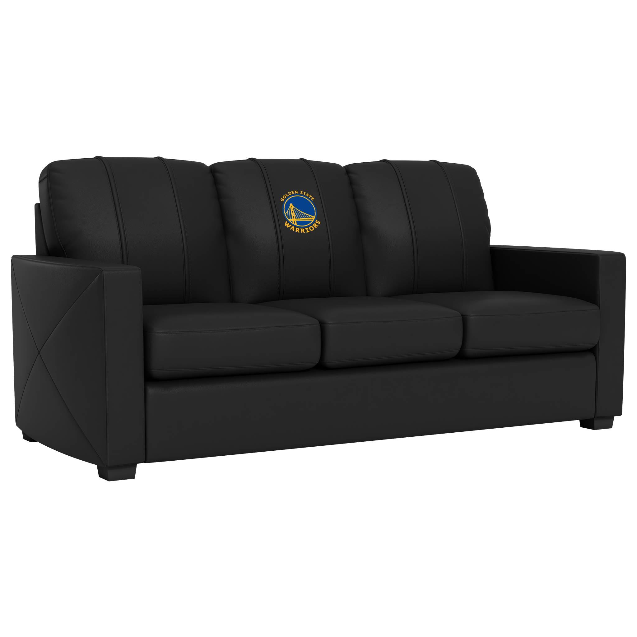 Golden State Warriors Silver Sofa with Golden State Warriors Global Logo