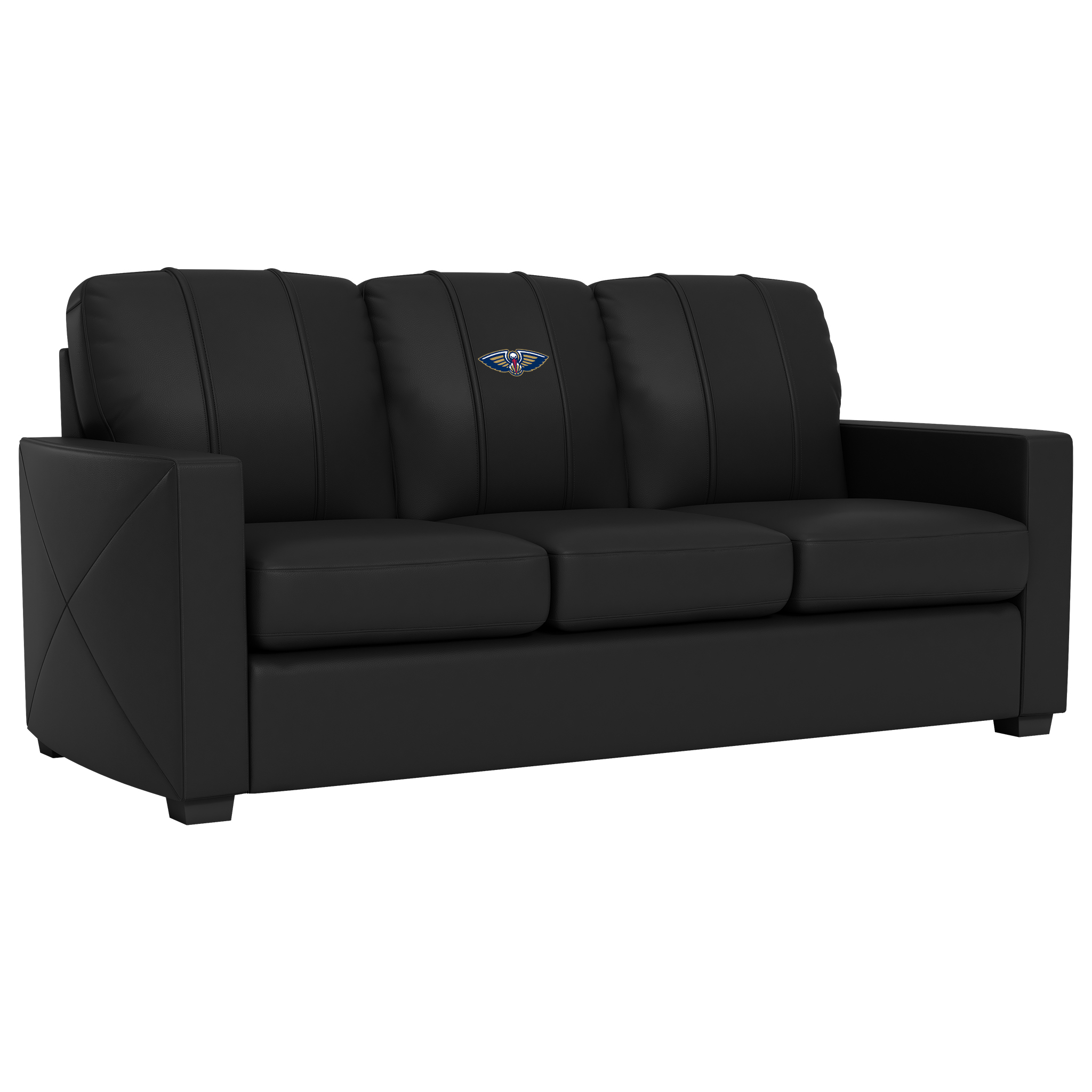 New Orleans Pelicans Silver Sofa with New Orleans Pelicans Primary Logo